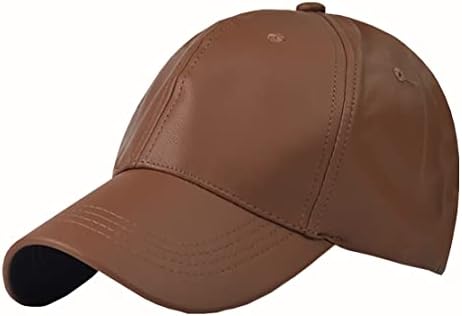 Fetö Ayarlanabilir Kap beyzbol şapkası Açık Havada Rahat Şapka Spor Kap Deri Şapka Düz Renk