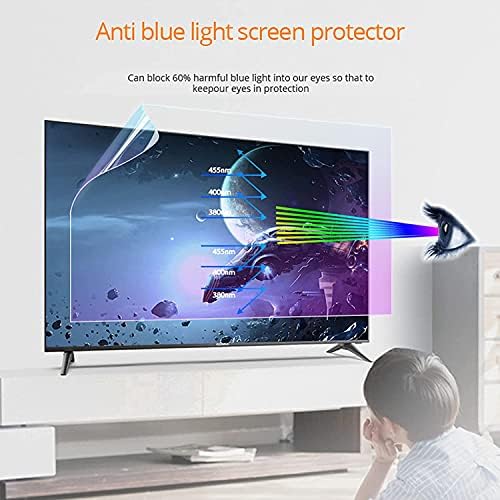 MYSGYH TV Ekran Koruyucu, Anti mavi ışık Parlama Önleyici Filtre Ultraviyole/Miyopi Önleyici, 32-75 İnç, Mat koruyucu
