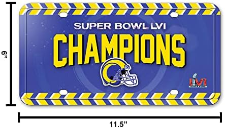 Rıco Industries NFL Los Angeles Rams 2022 Süper Kase Şampiyonları Metal Otomatik Etiket 8,5 x 11 - Kamyon/Araba/SUV