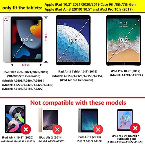 UUcovers Apple iPad 10.2 için Kılıf 9th/8th/7th Nesil (2021/2020/2019) ve iPad Hava 3 (10.5) (3. Nesil) ve iPad Pro