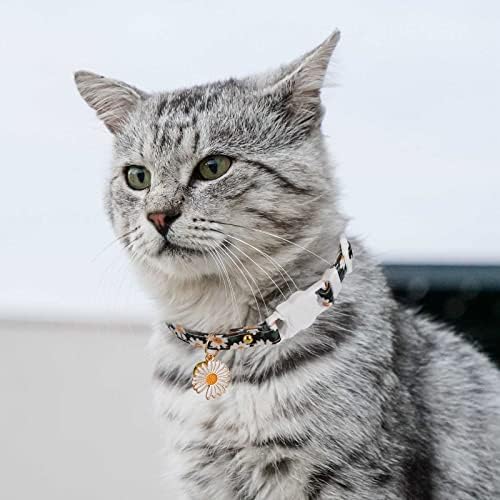 Anbeer Ayrılıkçı Kedi Yaka Çan ve Papatya Kolye Güvenlik Yavru Yaka Yumuşak Ayarlanabilir Pet Yaka Erkek ve Kız Kediler
