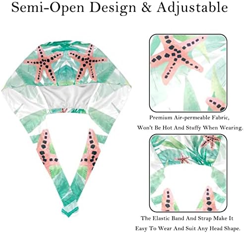 Nıaocpwy Denizyıldızı Yaz Tropikal Yapraklar Yeşil Ayarlanabilir Kravat Geri Unisex Şapkalar, Çalışma Kapaklar Düğmeler
