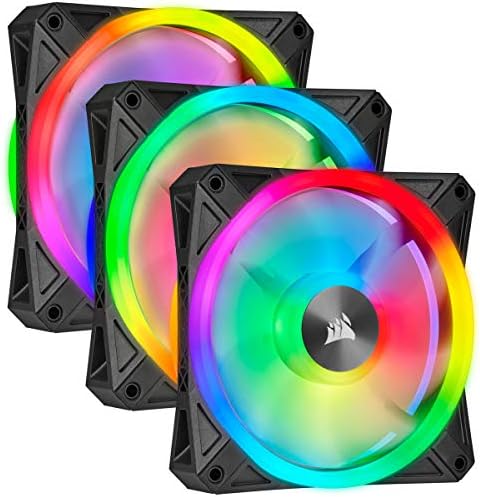Corsaır QL Serisi, Ql120 RGB, 120mm RGB LED Fan, Aydınlatma Düğümü Çekirdekli Üçlü Paket, Siyah