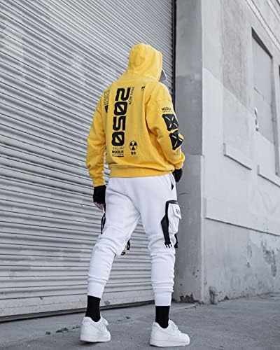 Kumaş Evren Techwear Grafik Cyberpunk Streetwear Moda Hoodie