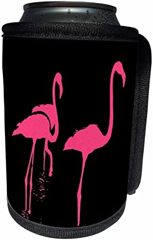 3dRose Minimalist Üç Flamingolar Gül Pembe Siluet Üzerinde. - Şişe Sargısını Soğutabilir (cc-361130-1)