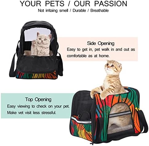 Evcil hayvan taşıyıcı, Yumuşak Taraflı Konfor Taşınabilir Katlanabilir Seyahat evcil hayvan çantası, Renkli Zebra