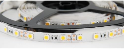 ABI Günışığı beyaz 6000K yüksek parlaklık esnek LED şerit ışık AC Adaptörü, SMD 5050 LED Cips, 5 Metre / 16.4 FT