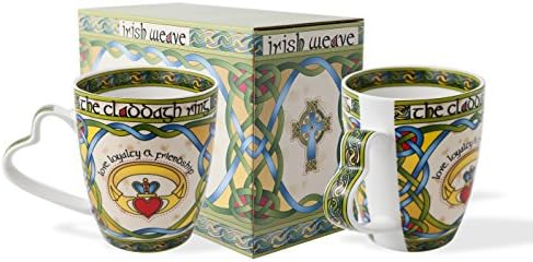 Royal Tara Irish Claddagh Kupa İrlandalı Kutulu İki Kişilik Set, Fincan başına kapasite 380 ml / 13 fl oz'dur