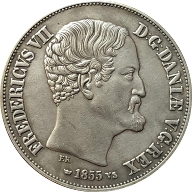 1855 Alman Paraları Bakır Gümüş Kaplama Antika Paralar Paraları el sanatları Koleksiyonu blowable
