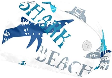 Düğme ile 2 Adet Ayarlanabilir Çalışma Kapağı, köpekbalıkları Cerrahi Kap Ter Bandı, kadınlar ve erkekler için Şapka