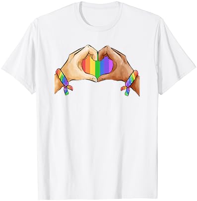 Eşcinsel Gurur Giyim LGBT Gökkuşağı Bayrağı T shirt Tee Kalp Birlik