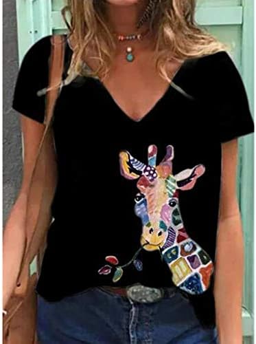 Yubnlvae Kısa Kollu Moda Rahat Hafif Degrade Bayan T Shirt Kare Boyun Tişörtü Günlük Gevşek Fit Yaz
