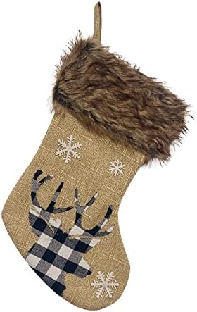 NEARTİME Noel Çorap Kumaş Noel Çorap Çanta ve Noel Asılı Çorap için Parti Dekorasyon ve Noel Karikatür Kırmızı Takım