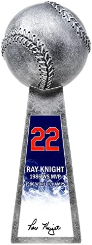 Ray Knight İmzalı Beyzbol Dünya Şampiyonu 14 inç Çoğaltma Gümüş Kupa İmzalı Beyzbol Topları