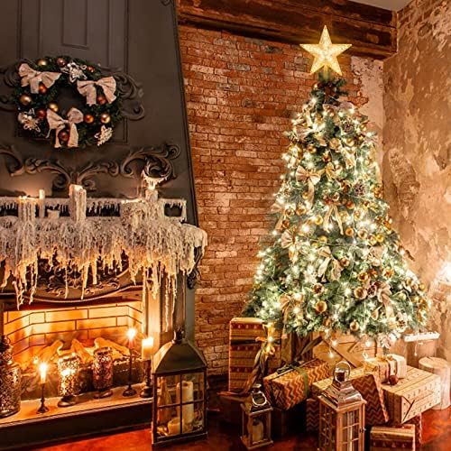 Noel ağacı Topper yıldız, 30 LED ışıkları ile 8.7 inç sıcak beyaz ışık noel ağacı ev dekorasyonu için harika, tatil,