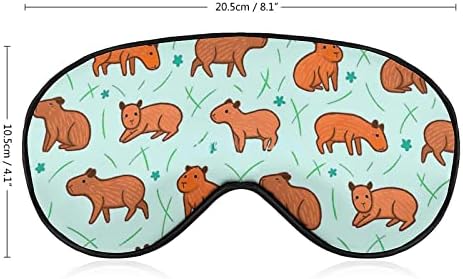 Hayvan Kapibaralar Karikatür Desen Uyku Maskeleri Göz Kapağı Karartma Ayarlanabilir Elastik Kayış ile Gece Körü Körüne